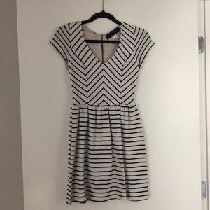 Black and white striped dress